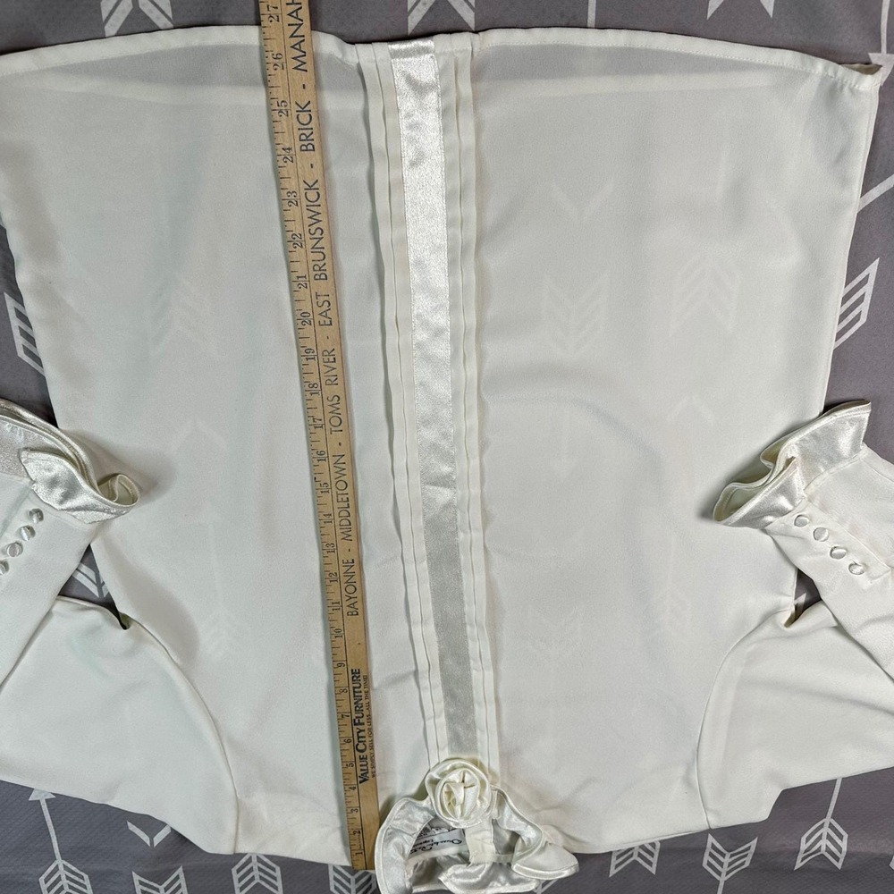 Oscar de la Renta Expressions Ivory Ruffle Collar Romantic Victorian Coquette 12 - Picture 7 of 9